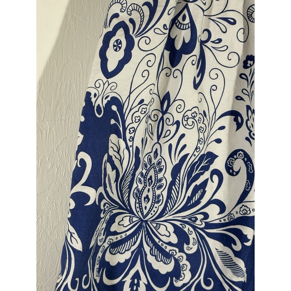 Bass Women’s100% Cotton White w/ Blue Design A Line Lined Skirt Size 6 Zipper - Picture 7 of 7